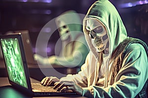 Anonymous hacker. Concept of hacking cybersecurity, cybercrime, cyberattack