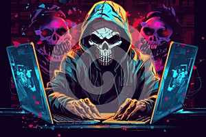 Anonymous hacker. Concept of hacking cybersecurity, cybercrime, cyberattack