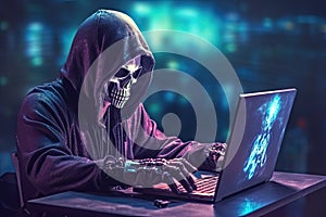 Anonymous hacker. Concept of hacking cybersecurity, cybercrime, cyberattack