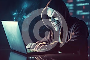 Anonymous hacker. Concept of hacking cybersecurity, cybercrime, cyberattack