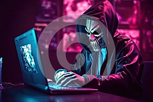 Anonymous hacker. Concept of hacking cybersecurity, cybercrime, cyberattack