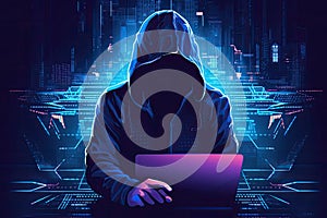 Anonymous hacker. Concept of hacking cybersecurity, cybercrime, cyberattack