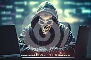 Anonymous hacker. Concept of hacking cybersecurity, cybercrime, cyberattack