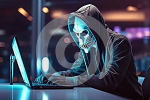 Anonymous hacker. Concept of hacking cybersecurity, cybercrime, cyberattack
