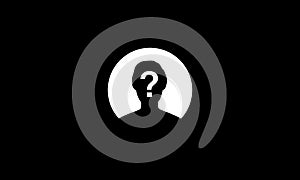 anonymous male profile , silhouette avatar Unknown person. Vector illustration, glyph flat icon