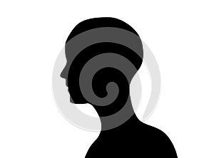 Anonymous man icon. Side view of human head icon shape or profile silhouette isolated on white background. abstract illustration