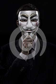 Anonymous man wearing a mask