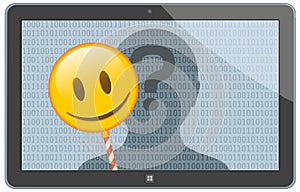 Anonymous Online Figure Hiding Behind Emoji