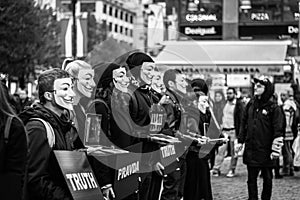 Anonymous for the voiceless performing in Prague
