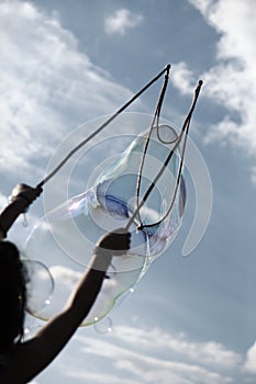 Making Soap Sud Bubbles