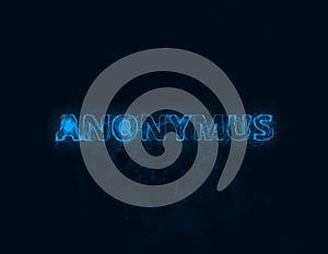 Anonymus title with plexus effect. Connected lines with dots. Lines title plexus