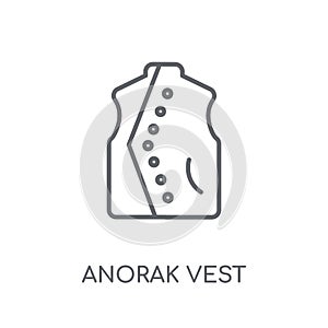 Anorak Vest linear icon. Modern outline Anorak Vest logo concept