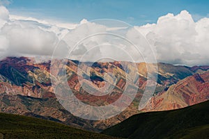 anorama of the Cerro de los 14 Colores, or Fourteen Coloured Mountain, Serrania de Hornocal, Jujuy, Argentina