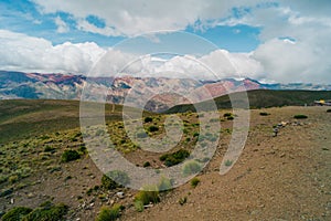 anorama of the Cerro de los 14 Colores, or Fourteen Coloured Mountain, Serrania de Hornocal, Jujuy, Argentina