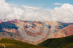 anorama of the Cerro de los 14 Colores, or Fourteen Coloured Mountain, Serrania de Hornocal, Jujuy, Argentina