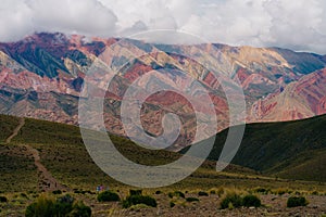 anorama of the Cerro de los 14 Colores, or Fourteen Coloured Mountain, Serrania de Hornocal, Jujuy, Argentina