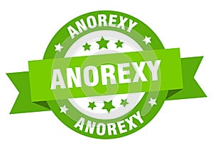 anorexy round ribbon isolated label. anorexy sign.