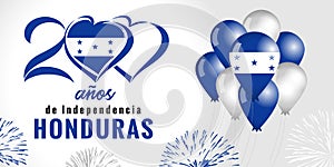 200 anos anniversary Indepedencia Honduras, fireworks and balloons photo