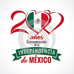 200 anos de Independencia de Mexico lettering poster photo