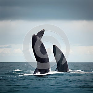 Yet another AI generated image of whales springing out of sea