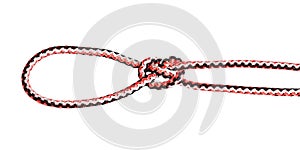 Another side of crabber`s eye knot tied on rope