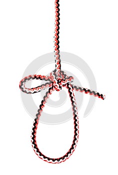 Another side of Kalmyk loop knot tied on rope