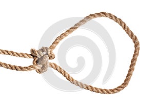 another side of Running bowline knot tied on rope