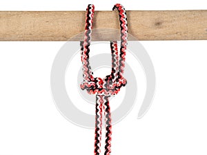 Another side of spanish bowline knot tied on rope