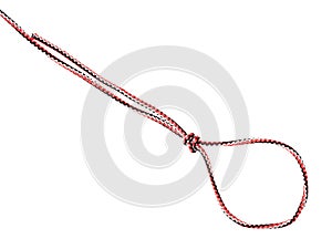 Another side of strangle snare knot tied on rope photo