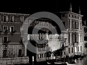 Another view of the historical buildings of Venice at night