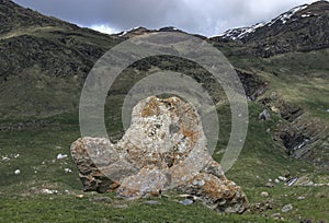 Another view of a megalith in the Izas valley.