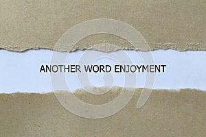 another word enjoyment on white paper