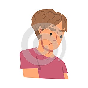 Anrgy Young Man, Male Person Expressing Disagreement or Disapproval Negative Emotions Cartoon Vector Illustration