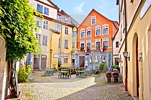 Ansbach. Old town of Ansbach beer garden and street view