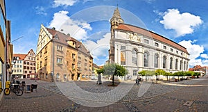 Ansbach. Old town of Ansbach historic street and church panoramic view photo