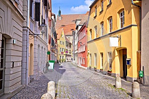 Ansbach. Old town of Ansbach picturesque cobbled street view photo