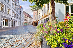 Ansbach. Old town of Ansbach picturesque street view photo