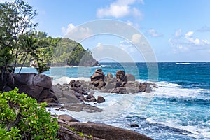 Anse Bazarca Beach, Island Mahe, Republic of Seychelles photo