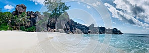 Anse Caiman beach on La Digue island, Seychelles