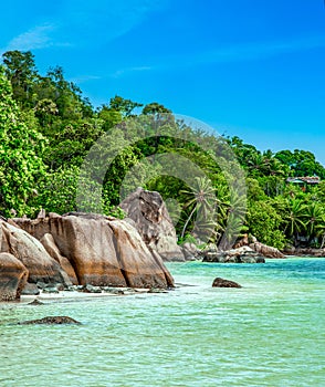 Anse citron under a blue sky