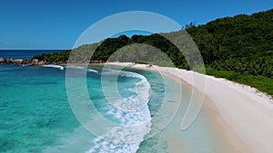 Anse Cocos beach or Petite Anse Beach Seychelles La Digue Island