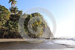 Anse Couleuvre Black Sand Beach Martinique Islands Caribbean Sea