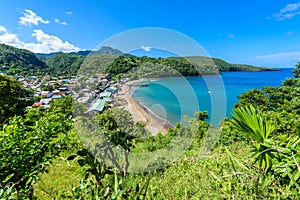 Anse la Raye - tropical beach on the Caribbean island of St. Lucia. It is a paradise destination with a white sand beach and