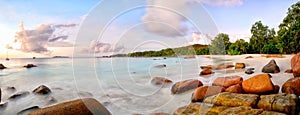 Anse Lazio beach panorama