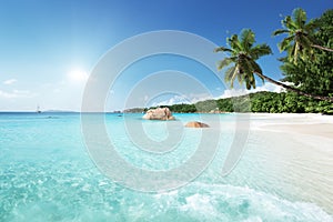 Anse Lazio beach at Praslin island, Seychelles