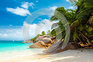 Anse Lazio - the most beautiful beach of Seychelles. Praslin, Seychelles