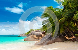 Anse Lazio - the most beautiful beach of Seychelles. Praslin, Seychelles