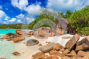 Anse Lazio - Paradise beach in Seychelles, island Praslin