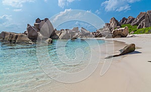 Anse Marron beach on La Digue Seychelles