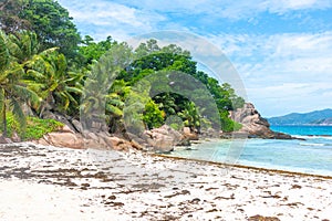 Anse Severe beach under a cloudy sky